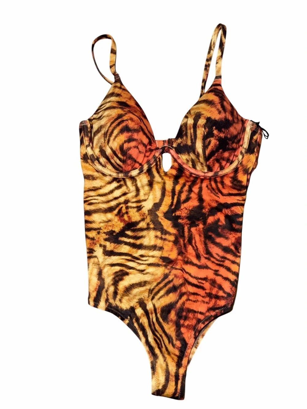 Shade & Shore Tiger Print One Piece Swimsuit(Size 34D)
